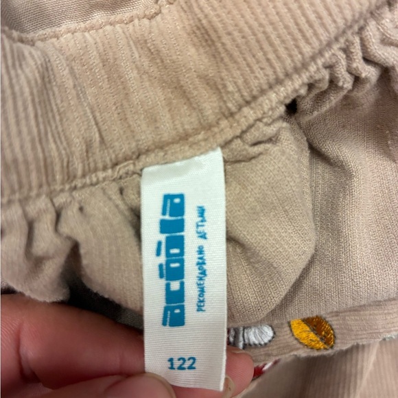 Tan Kids Corduroy Overall Dress with Mushroom Embroidery Size 7 - Picture 7 of 8